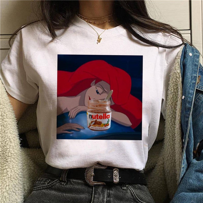 Nutella Kawaii printed T-shirt women short sleeves - Image 1