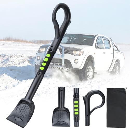 Nibule 25.8'' Larger Ice Scrapers for Car Windshield | Dang Near Indestructible Ice from Scrape Frost and Ice |3-in-1 Emergency Snow Shovel | Detachable Remover with Foam Grip for Small Cars, Trucks, SUVs - Image 1