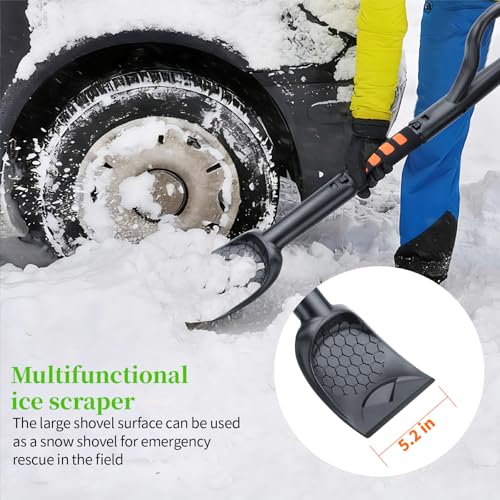 Nibule 25.8'' Larger Ice Scrapers for Car Windshield | Dang Near Indestructible Ice from Scrape Frost and Ice |3-in-1 Emergency Snow Shovel | Detachable Remover with Foam Grip for Small Cars, Trucks, SUVs - Image 4