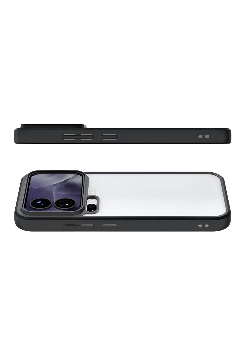 Wtech Xiaomi 17 Pro 5G 2025 Premium Hybrid TPU Silicone with Raised Armour Bumpers Slim Case Cover (MCAPSA) - Clear/Black - Image 2