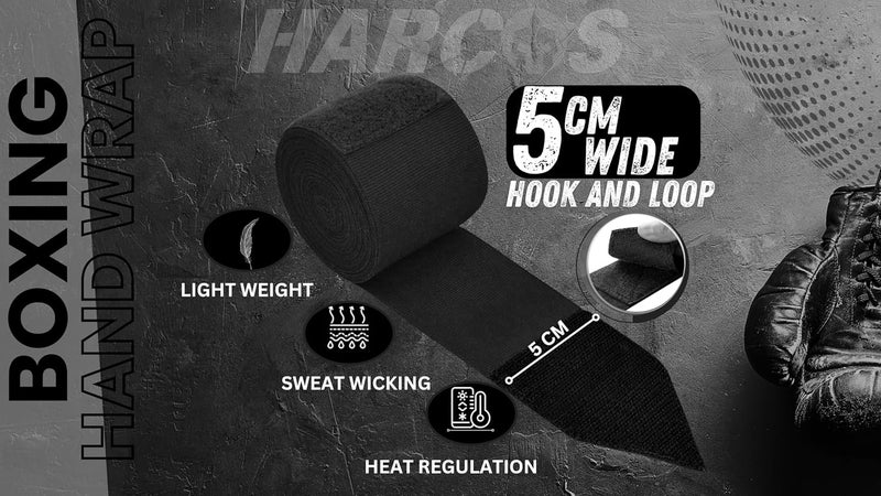 Harcos Breathable Boxing Hand Wrap Inner Gloves Elasticated Thumb Loop Bandages,Men Women Mitts Straps Wrist Protection Muay Thai (Black + Blue + Red (Pack of 3 Pair), 180 Inches (4.5 Meter)) - Image 3