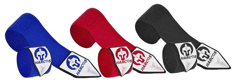 Harcos Breathable Boxing Hand Wrap Inner Gloves Elasticated Thumb Loop Bandages,Men Women Mitts Straps Wrist Protection Muay Thai (Black + Blue + Red (Pack of 3 Pair), 180 Inches (4.5 Meter)) - Image 1
