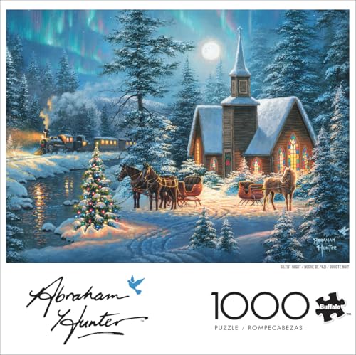 Buffalo Games Abraham Hunter Silent Night 1000 Piece Christmas Jigsaw Puzzle Festive Holiday Puzzle for Adults PrecisionCut Pieces Winter Artwork Hours of Relaxing Fun - Image 5