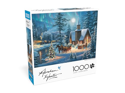 Buffalo Games Abraham Hunter Silent Night 1000 Piece Christmas Jigsaw Puzzle Festive Holiday Puzzle for Adults PrecisionCut Pieces Winter Artwork Hours of Relaxing Fun - Image 1