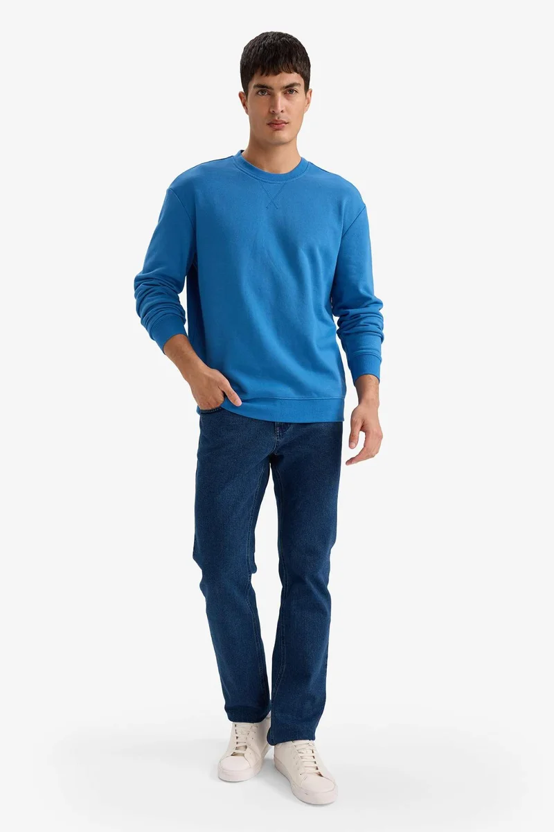 ديفاكتو Regular Fit Cotton Basic Sweatshirt