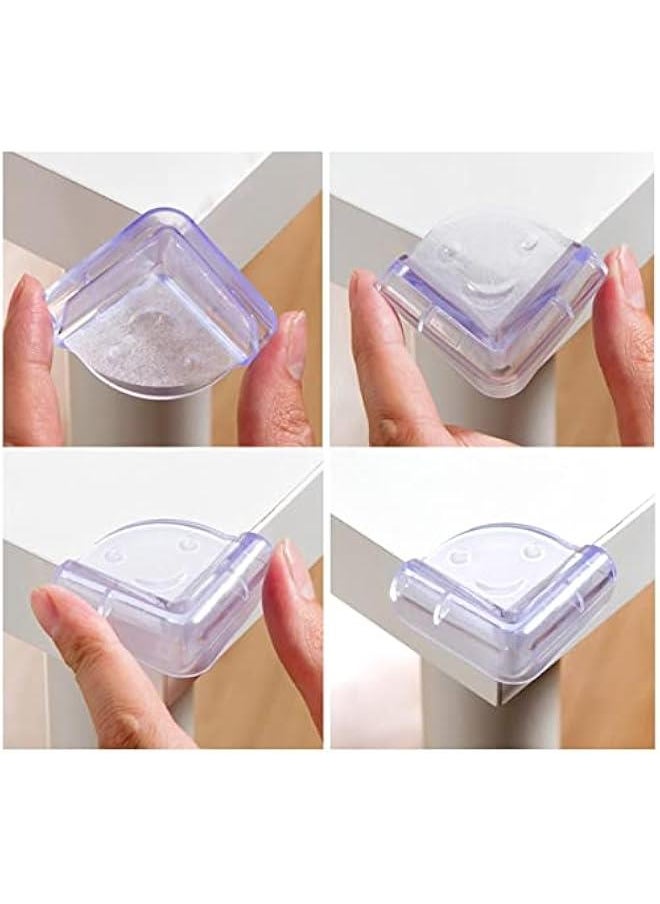 Gonice ‎ 12 Pieces Baby Proofing Corner Guards, Bumper Furniture Table Edge Sharp Corner Protectors Clear PVC Cover for Toddler Kids with Adhesive Tape Smiley L-Shaped  - Image 5