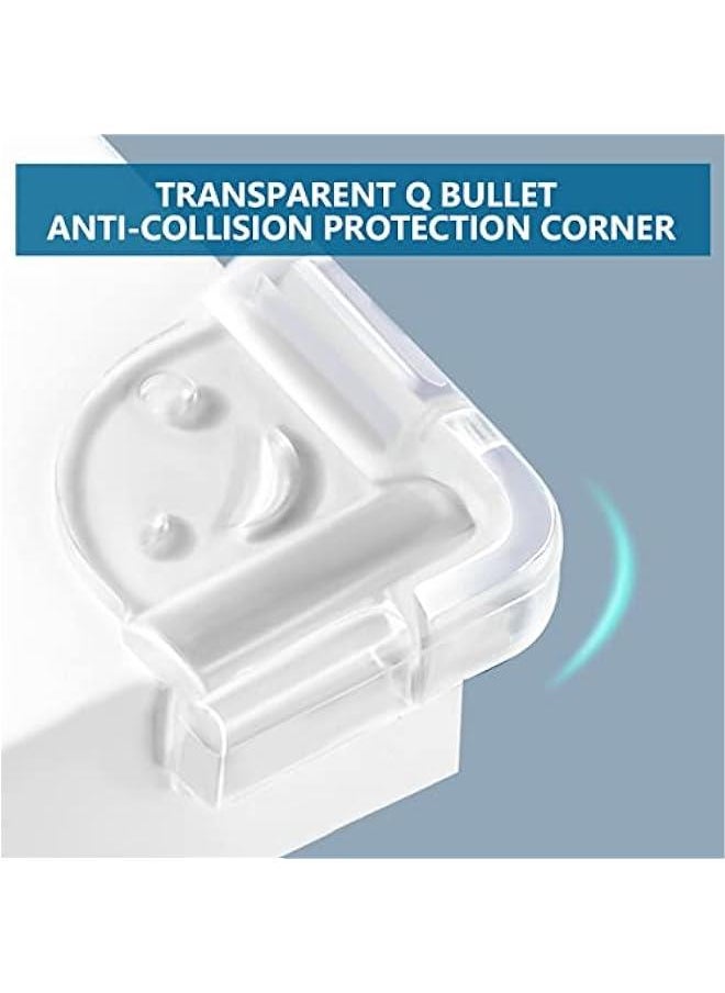 Gonice ‎ 12 Pieces Baby Proofing Corner Guards, Bumper Furniture Table Edge Sharp Corner Protectors Clear PVC Cover for Toddler Kids with Adhesive Tape Smiley L-Shaped  - Image 3