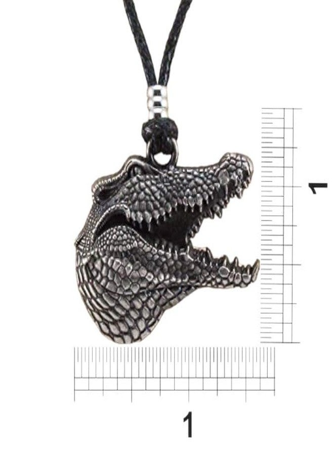 BlueRica Gator Head on Adjustable Black Cord Necklace - Image 5