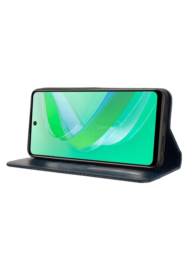 زبون جراب لهاتف Infinix Smart 8 X6525 مصنوع من الجلد بمشبك مغناطيسي بتصميم كلاسيكي - Image 5