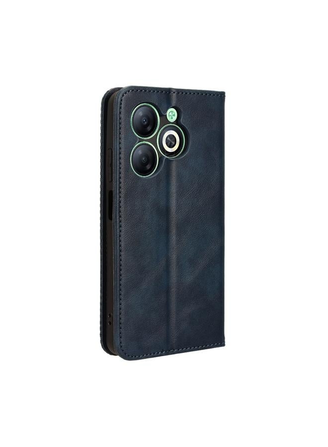 زبون جراب لهاتف Infinix Smart 8 X6525 مصنوع من الجلد بمشبك مغناطيسي بتصميم كلاسيكي - Image 3