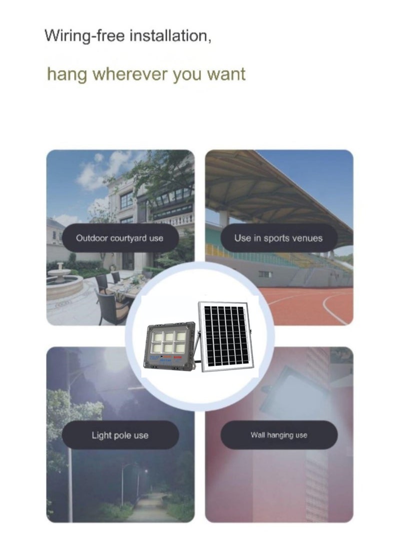 JORTAN 800 Watt High Bright Solar LED Floodlight, 10700 Lumens, IP66 Waterproof, High Capacity 35000 mAh Battery, 35 Watt Fast Charging Solar Panel, 12 to 16 Hours Backup Indoor Outdoor Solar Floodlight - Image 3