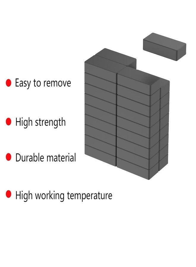 Pack Of 40 Multipurpose Rectangle Black Magnets Button, Ferrite Magnets For Magnet Craftss Hobbies Fridge Office (25 X 10 X 5) - Image 5