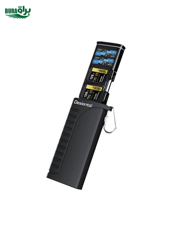 BURAQ - Desiontal DK10 Portable High-Speed Computer Phone Read / Write 2 In 1 Card Reader Large Capacity Flash Card Case(Black) - Image 1