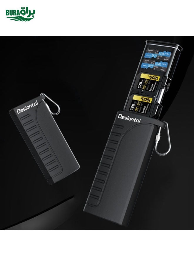 BURAQ - Desiontal DK10 Portable High-Speed Computer Phone Read / Write 2 In 1 Card Reader Large Capacity Flash Card Case(Black) - Image 1