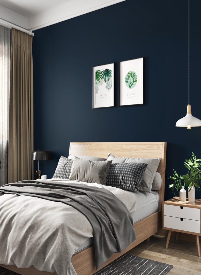WESTICK Blue Wallpaper Peel and Stick Modern Bedroom Navy Peel and Stick Wallpaper for Bathroom Living Room Accent Walls Dark Blue Contact Paper for Cabinets and Drawers Kitchen Countertop 15.75"x78" - Image 1