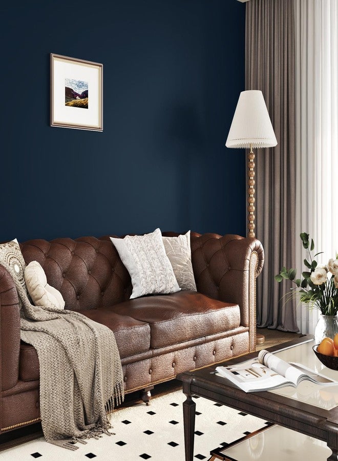 WESTICK Blue Wallpaper Peel and Stick Modern Bedroom Navy Peel and Stick Wallpaper for Bathroom Living Room Accent Walls Dark Blue Contact Paper for Cabinets and Drawers Kitchen Countertop 15.75"x78" - Image 2