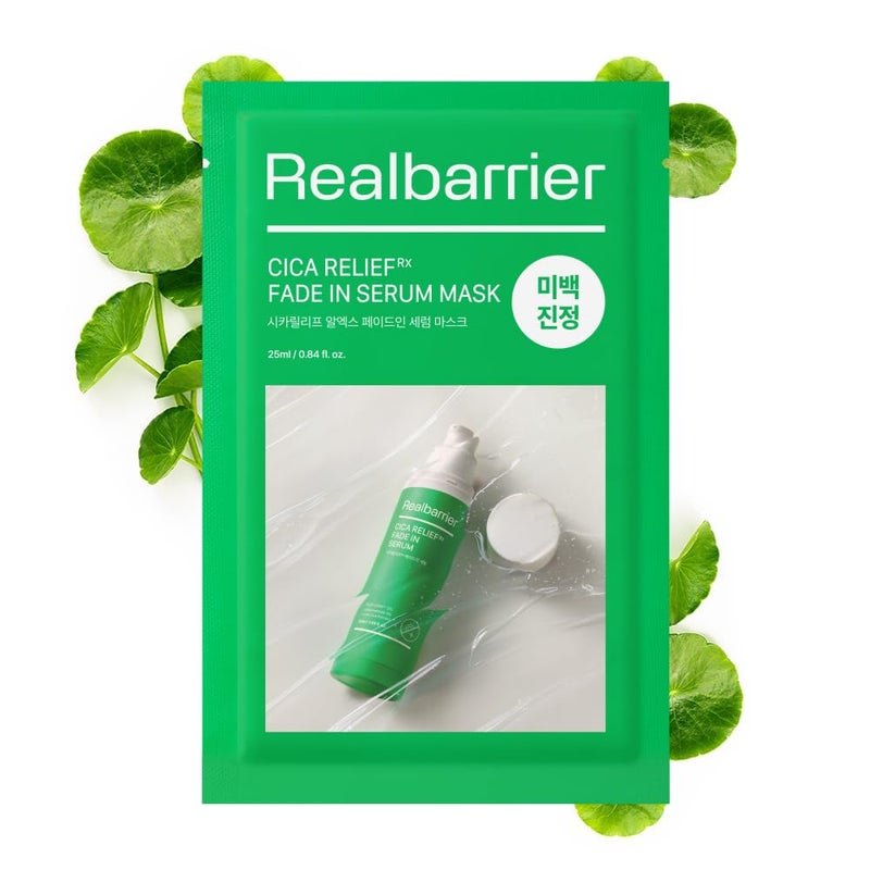 Real Barrier Cica Relief Rx Fade In Serum Mask 084 Fl Oz 10eaIntensive Soothing Serum Mask with Hyaluronic Acid  Centella Asiatica Hydrating Mask for Sensitive Irritated Skin Korean Skincare
