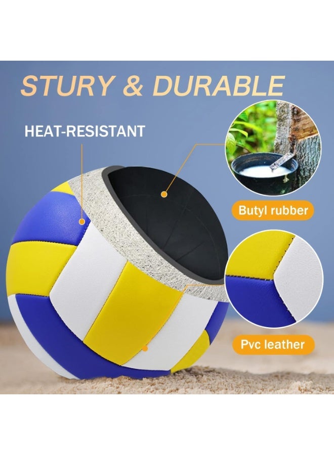 هومستر الكرة الطائرة الرسمية الحجم 5 ، PU ناعمة داخلية في الهواء الطلق الكرة الطائرة للعب على الشاطئ ، لعبة ، صالة رياضية ، أزرق وأصفر - Image 3