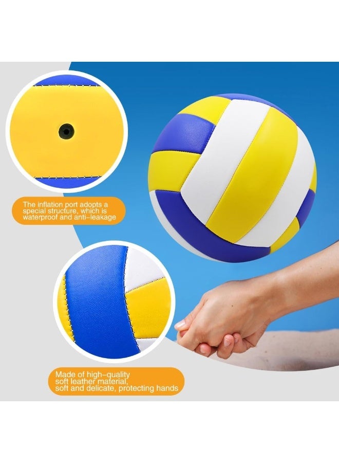 هومستر الكرة الطائرة الرسمية الحجم 5 ، PU ناعمة داخلية في الهواء الطلق الكرة الطائرة للعب على الشاطئ ، لعبة ، صالة رياضية ، أزرق وأصفر - Image 4