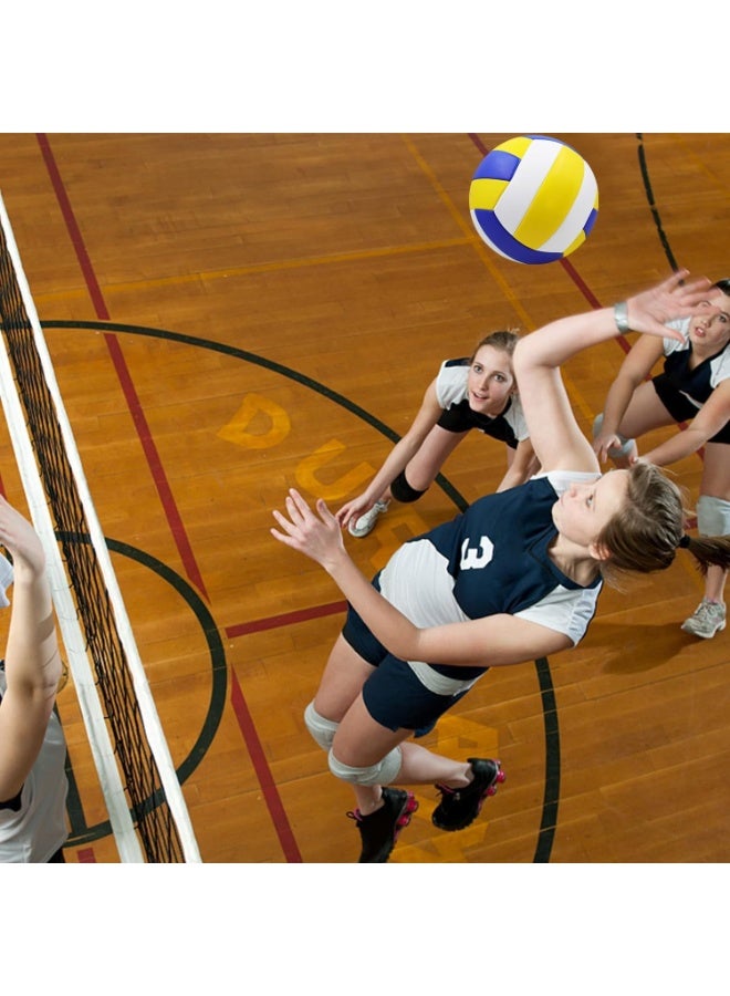 هومستر الكرة الطائرة الرسمية الحجم 5 ، PU ناعمة داخلية في الهواء الطلق الكرة الطائرة للعب على الشاطئ ، لعبة ، صالة رياضية ، أزرق وأصفر - Image 2