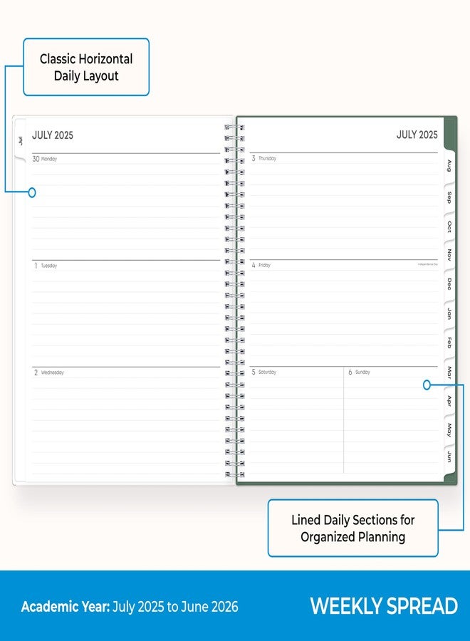Blue Sky 2025-2026 Weekly and Monthly Academic Year Pound Planner Calendar, July 2025 - June 2026, 8" x 10.875", Flexible Cover, Wirebound, Laminated Tabs, Seychelle - Image 3