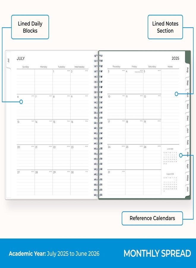 Blue Sky 2025-2026 Weekly and Monthly Academic Year Pound Planner Calendar, July 2025 - June 2026, 8" x 10.875", Flexible Cover, Wirebound, Laminated Tabs, Seychelle - Image 4
