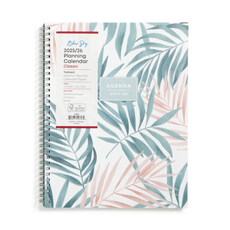 Blue Sky 2025-2026 Weekly and Monthly Academic Year Pound Planner Calendar, July 2025 - June 2026, 8" x 10.875", Flexible Cover, Wirebound, Laminated Tabs, Seychelle - Image 1