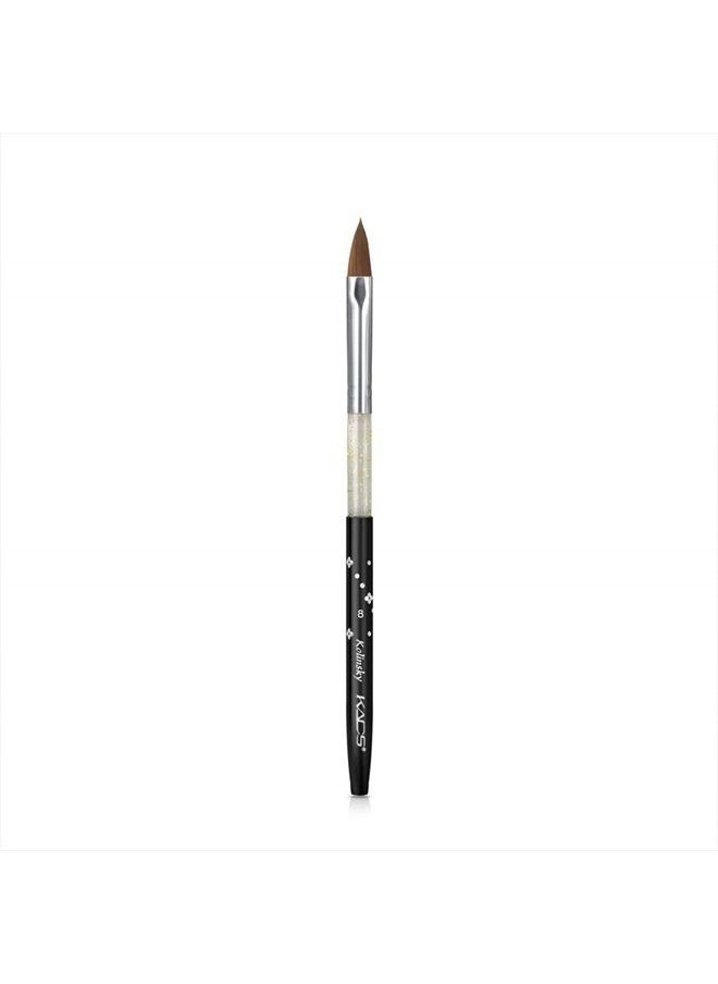 Rolabling - Size 8# Black 100% Kolinsky Sable Acrylic Nail Art Brushes UV Gel Nail Painting Pen Brushes (Size 8) - Image 1