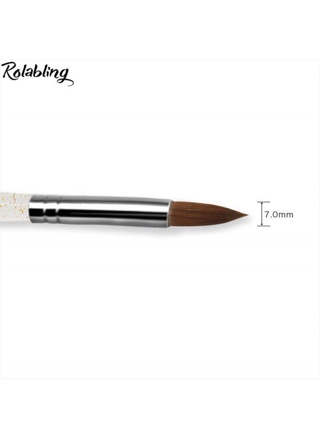 Rolabling - Size 8# Black 100% Kolinsky Sable Acrylic Nail Art Brushes UV Gel Nail Painting Pen Brushes (Size 8) - Image 1