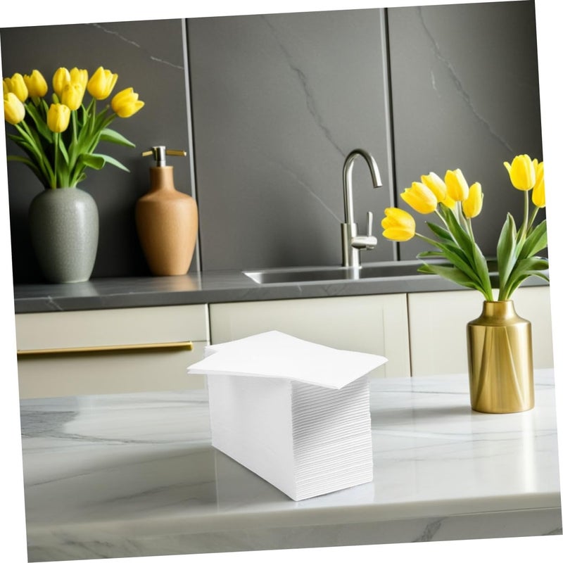 Thick 40x30cm Disposable Paper Napkins 100pcs White Soft Absorbent Table Napkins for Restaurants Weddings Parties Everyday Use - Image 4