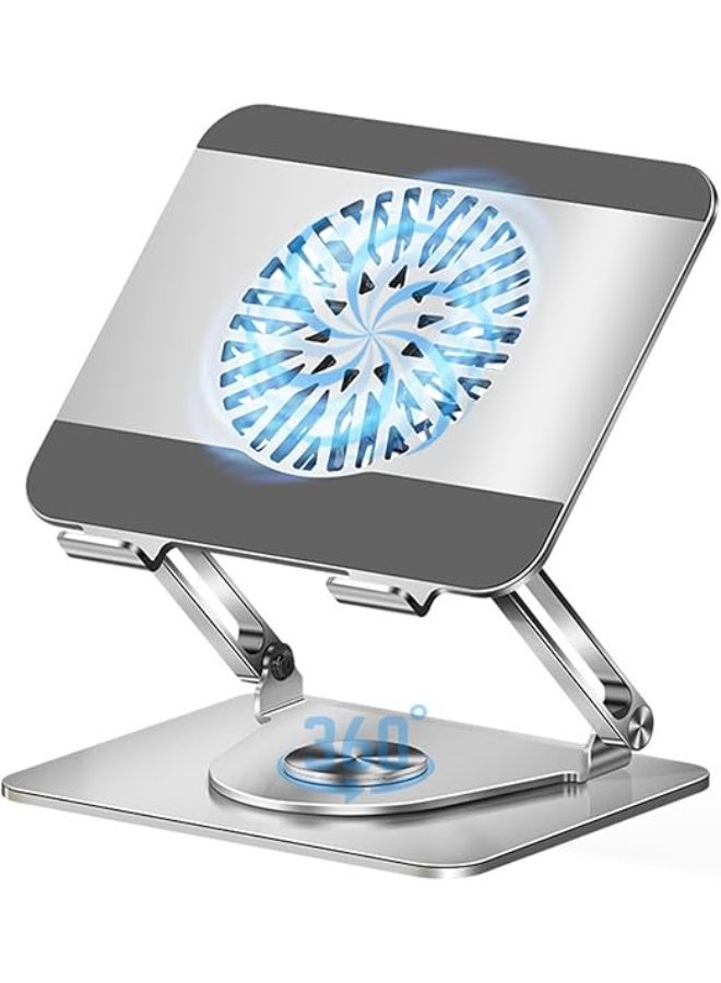 360° Rotatable Laptop Cooling Stand with 12-inch Turbo Fan, Adjustable Height for 10-17.3 inch Laptops - Image 1
