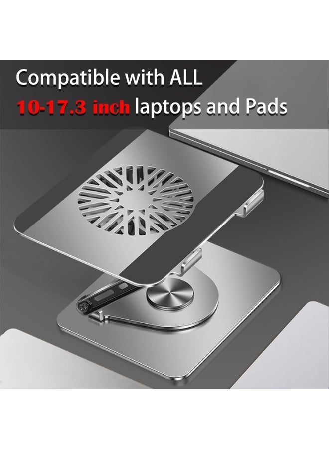 360° Rotatable Laptop Cooling Stand with 12-inch Turbo Fan, Adjustable Height for 10-17.3 inch Laptops - Image 5