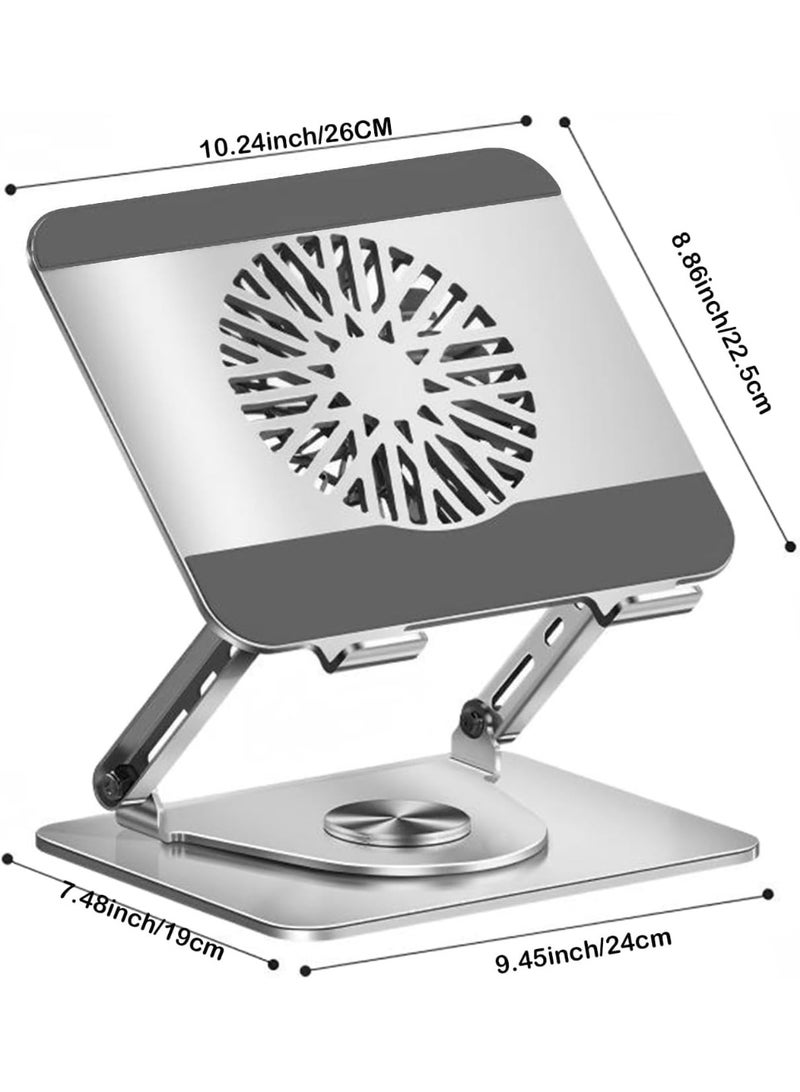360° Rotatable Laptop Cooling Stand with 12-inch Turbo Fan, Adjustable Height for 10-17.3 inch Laptops - Image 2