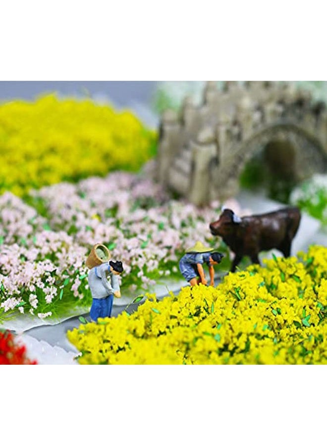 Warmtree 35 Pcs Static Grass Tuft Model Grass Tufts Railway Artificial Grass and 28 Pcs Bushy Tuft Pink Flower Cluster Vegetation Groups for DIY Architecture Building Model Train Landscape Railroad Scenery - Image 5