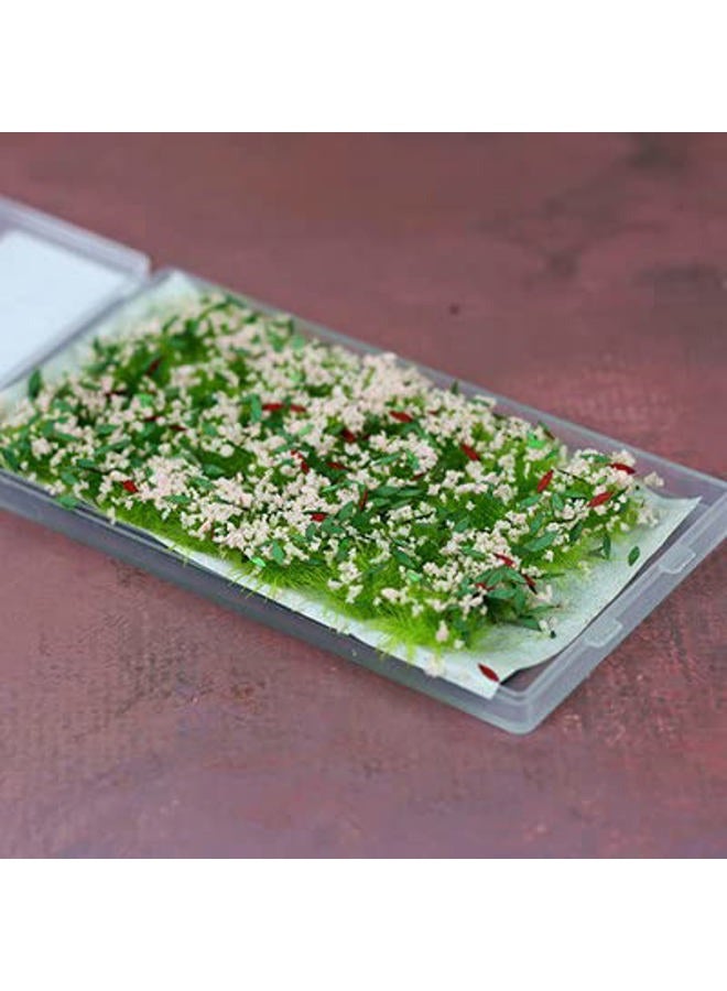 Warmtree 35 Pcs Static Grass Tuft Model Grass Tufts Railway Artificial Grass and 28 Pcs Bushy Tuft Pink Flower Cluster Vegetation Groups for DIY Architecture Building Model Train Landscape Railroad Scenery - Image 2