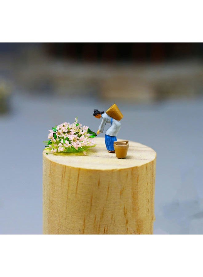 Warmtree 35 Pcs Static Grass Tuft Model Grass Tufts Railway Artificial Grass and 28 Pcs Bushy Tuft Pink Flower Cluster Vegetation Groups for DIY Architecture Building Model Train Landscape Railroad Scenery - Image 4