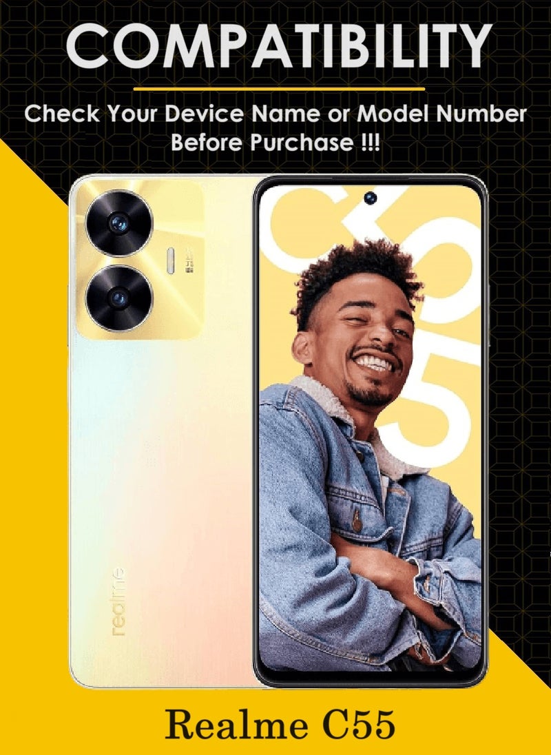 AINA 2 Pieces Tempered Glass Screen Protector 5D Designed For Realme C55 Full Glue Edge to Edge Full Screen Coverage And Bubble Free - Image 3