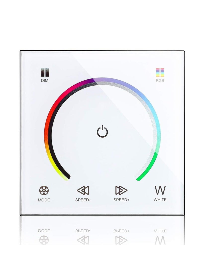 Light Dimmer Switch, LED Controller, Wall- Mounted Plastic Cover Touch Panel Switch for DC12V-24V 3528 2835 5050 Single Color LED Strip Lighting(RGB-Red, Green, Blue)  - Image 1