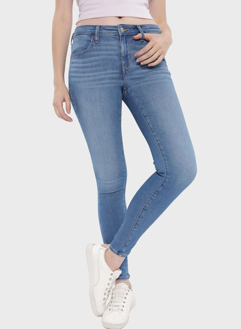 امريكان ايجل High Waist Distressed Jeggings