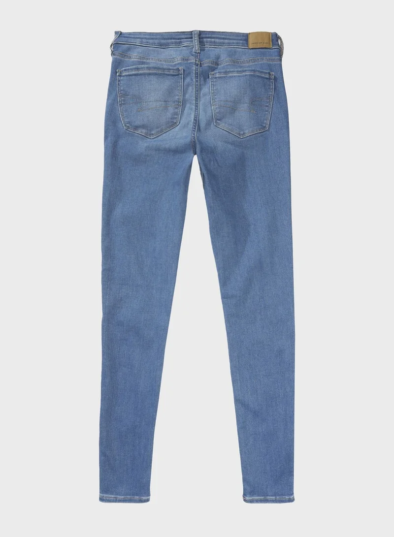 امريكان ايجل High Waist Distressed Jeggings