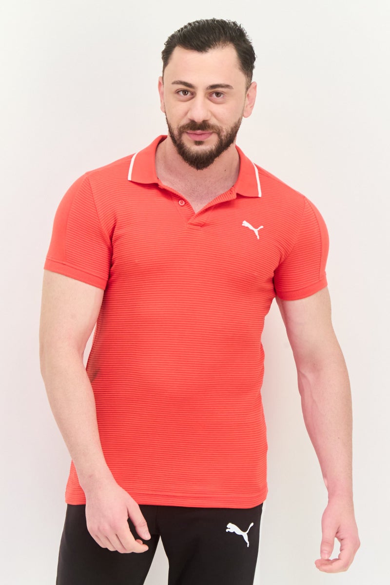 PUMA Men Slim Fit Short Sleeves Outdoor Polo Shirt, Red/White - Image 1