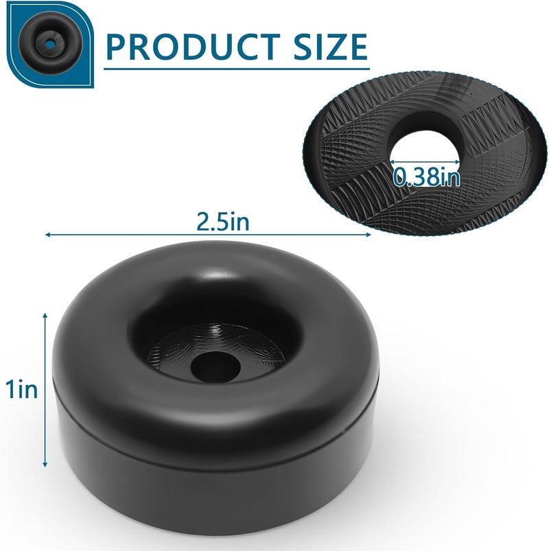 PWEOW Trailer Ramp Door Rubber Bumpers, 2.5" Round Rubber Bump Stops, fit for Trailer Door Bumper, Air Compressors, Pumps,Generators, Pressure Washers, with Screw Kits, 4-Pack Different assemble options - Image 2
