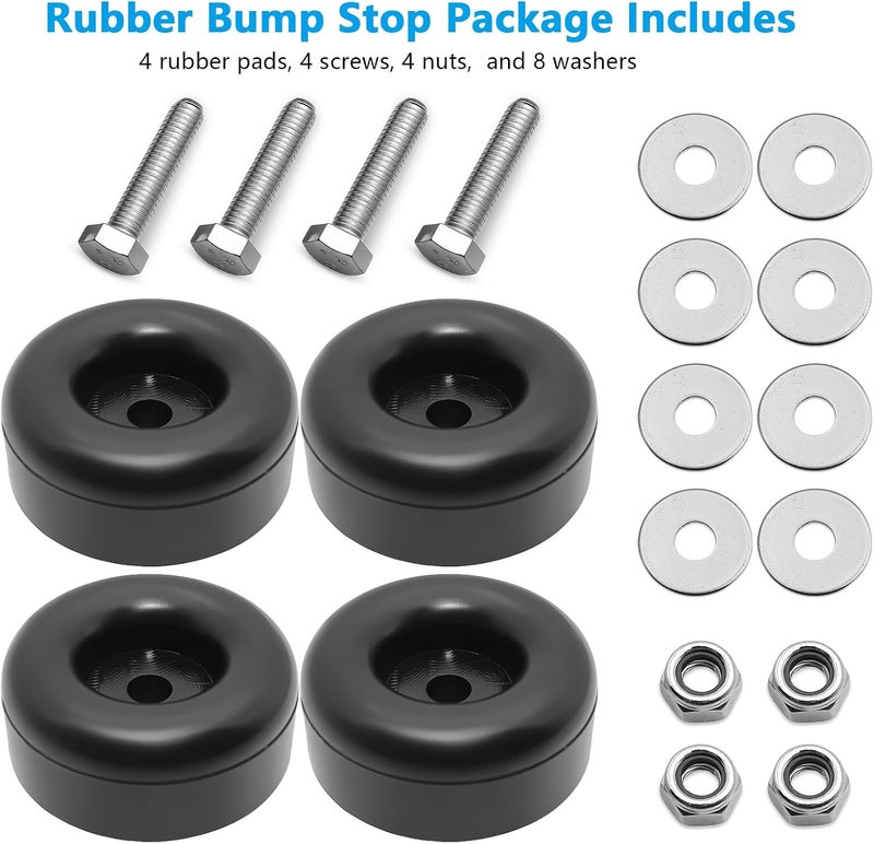 PWEOW Trailer Ramp Door Rubber Bumpers, 2.5" Round Rubber Bump Stops, fit for Trailer Door Bumper, Air Compressors, Pumps,Generators, Pressure Washers, with Screw Kits, 4-Pack Different assemble options - Image 3