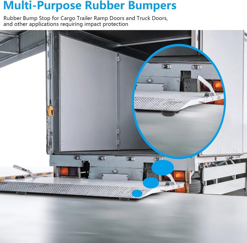 PWEOW Trailer Ramp Door Rubber Bumpers, 2.5" Round Rubber Bump Stops, fit for Trailer Door Bumper, Air Compressors, Pumps,Generators, Pressure Washers, with Screw Kits, 4-Pack Different assemble options - Image 5
