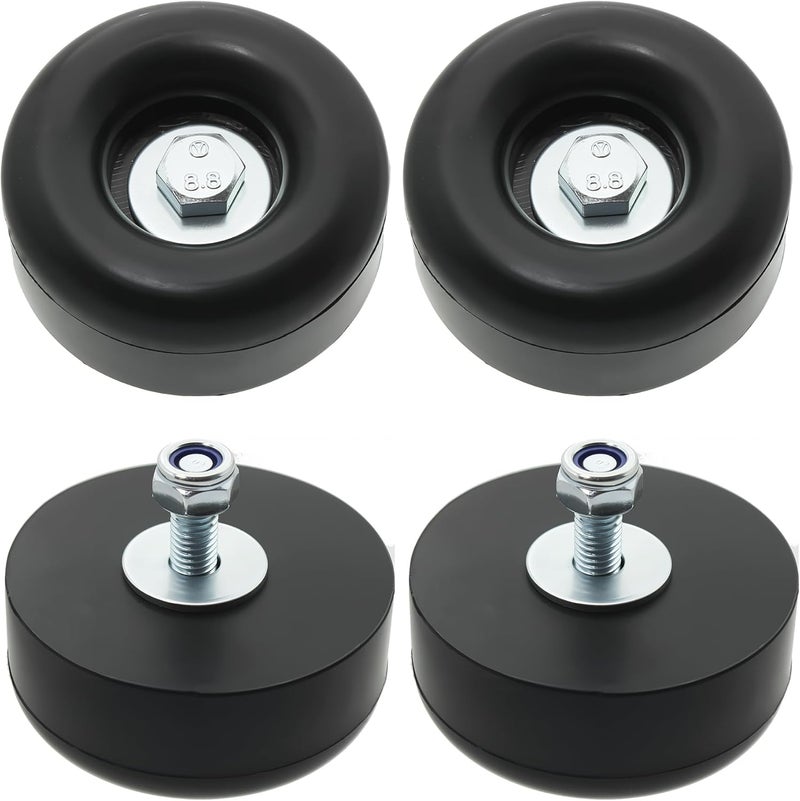 PWEOW Trailer Ramp Door Rubber Bumpers, 2.5" Round Rubber Bump Stops, fit for Trailer Door Bumper, Air Compressors, Pumps,Generators, Pressure Washers, with Screw Kits, 4-Pack Different assemble options - Image 1