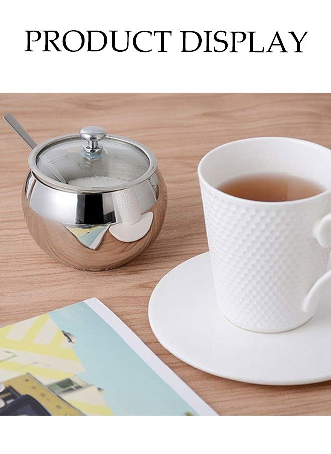 DUNISO Stainless Steel Spice Jar, Multifunctional Seasoning Box, Food Storage Container, Equipped With Spoon And Lid, High Temperature Resistance, Rust Prevention, Suitable For Storing Sugar, Salt, Seasoning, Pepper, 350ml  - Image 4