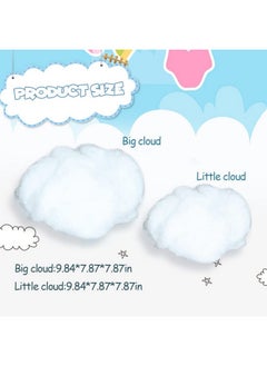 tchrules Cotton Simulation Cloud Decorations 3D Artificial Fake Clouds Props Clouds For Ceiling Room Diy Cloud Decor Art Stage Wedding Party For Stage Show Party Decor (9 Pieces Small And Medium Size)  - Image 2