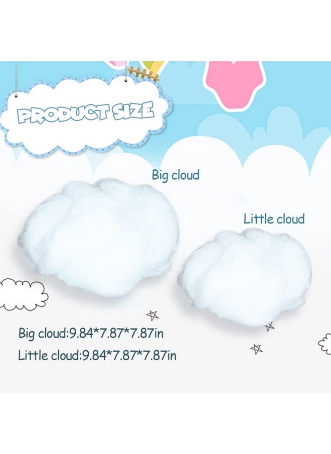 tchrules Cotton Simulation Cloud Decorations 3D Artificial Fake Clouds Props Clouds For Ceiling Room Diy Cloud Decor Art Stage Wedding Party For Stage Show Party Decor (9 Pieces Small And Medium Size)  - Image 2