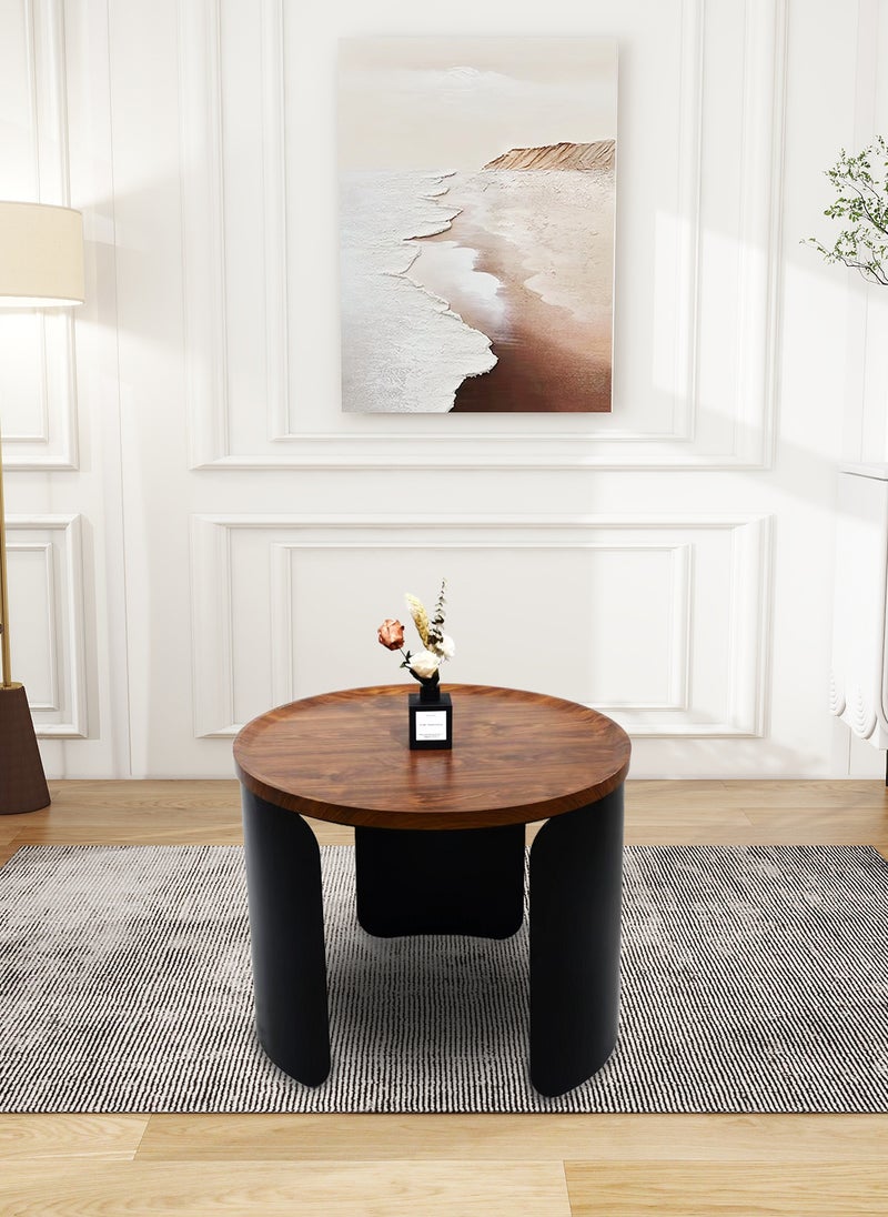 Sharpdo Minimalist Light Luxury Living Room Home Round Side Table, Small Tea Table Coffee Table, Metal Bracket 60*60*47CM - Image 2