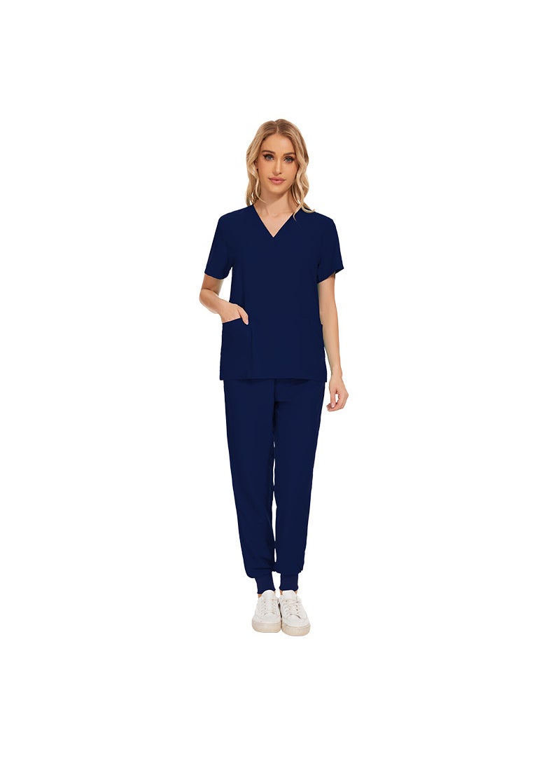 Generic Elastic Quick-Dry Scrub Tops Unisex 42016 Navy LW 